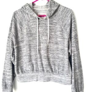 Mossimo Gray Hooded Women's Top Size Large Crop Pullover